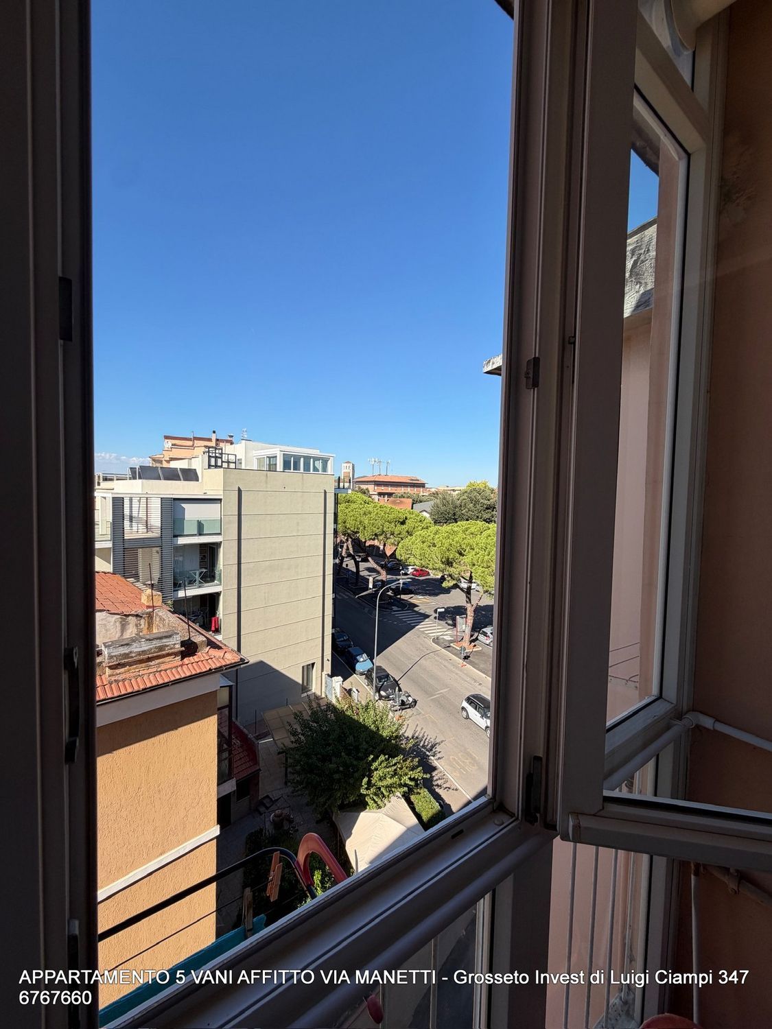 Vista dal balcone appartamento in affitto Grosseto Viale Manetti zona Porta Nuova